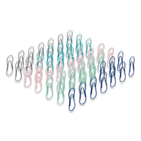 Poppin Assorted Color Standard Paper Clips, PK50 105922